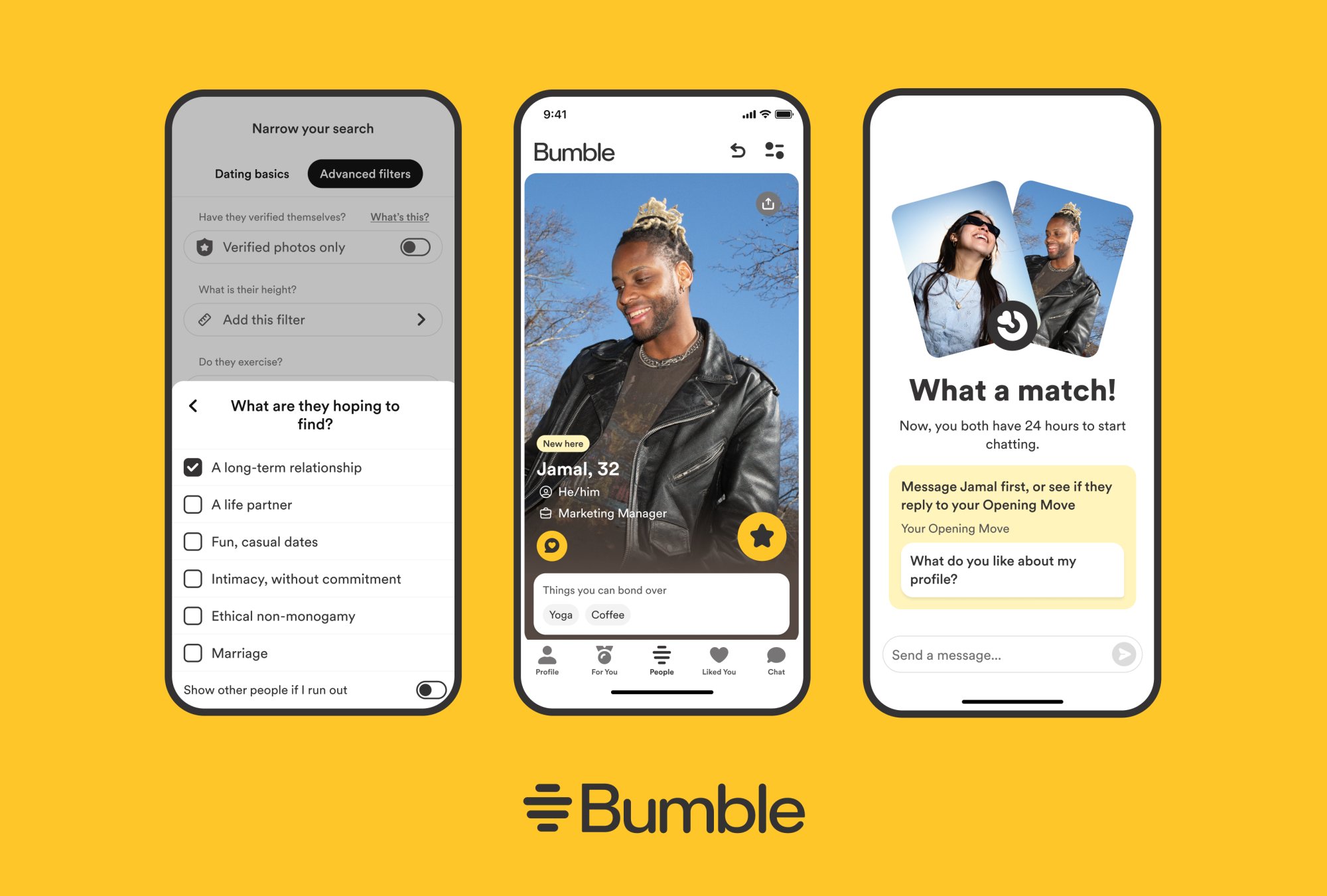 screenshot of 2024 bumble UI