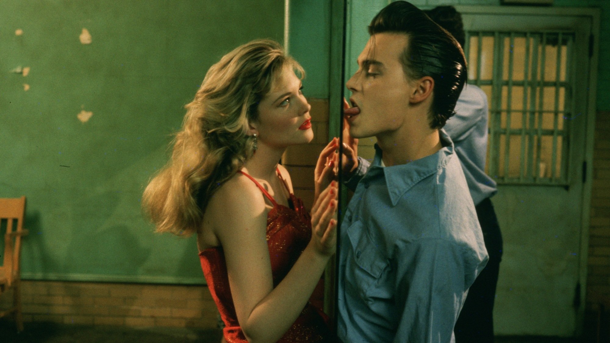 Amy Locane and Johnny Depp play teen lovers in "Cry-Baby."