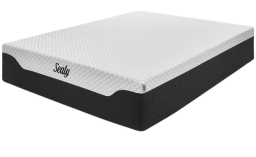 Sealy mattress with diamond stitching and black base