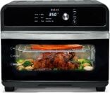 Instant Omni air fryer oven with rotisserie chicken inside