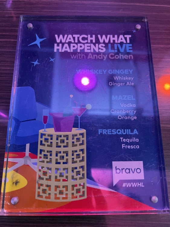 the wwhl drink menu