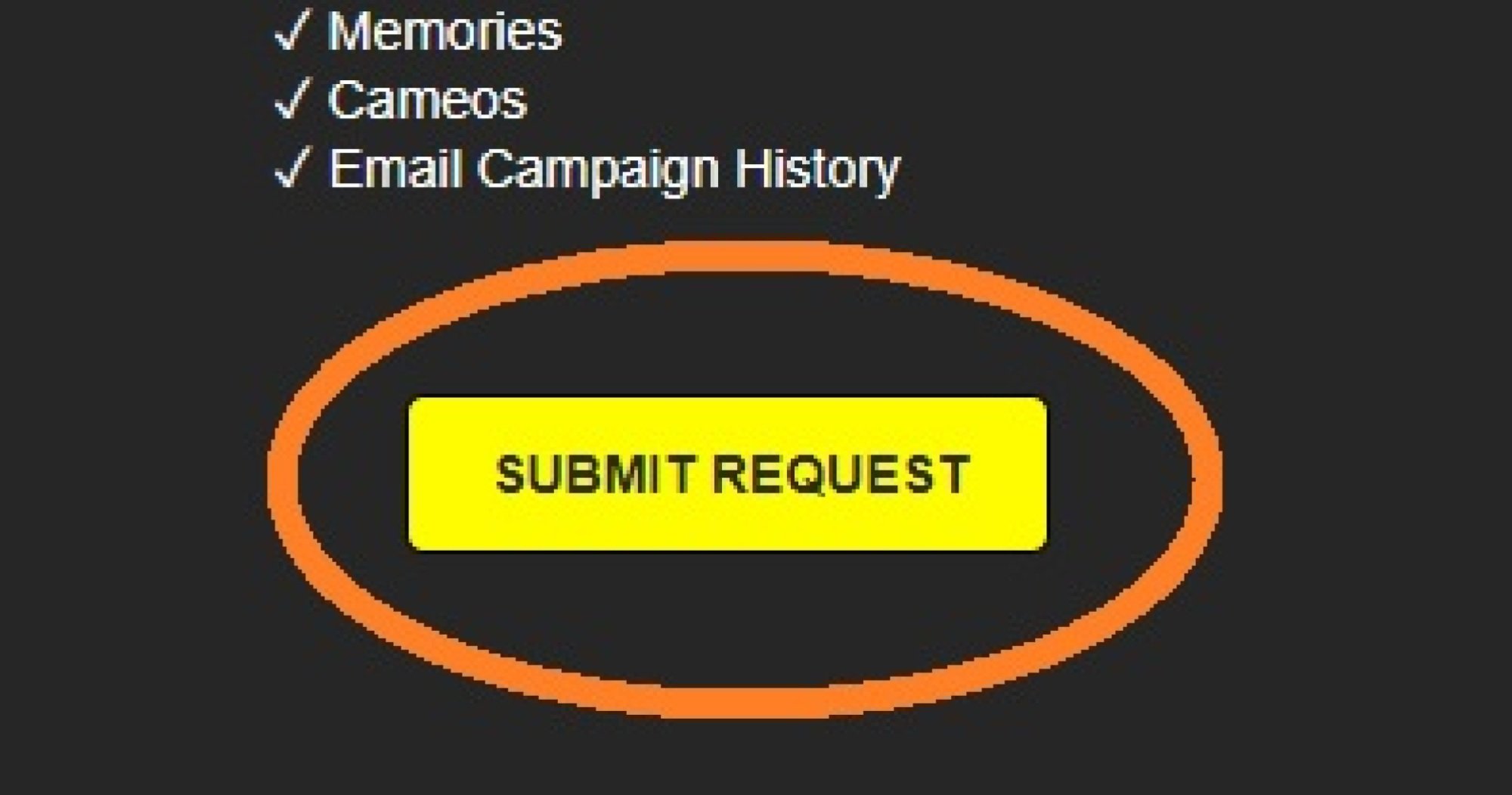 An orange circle around "Submit Request."