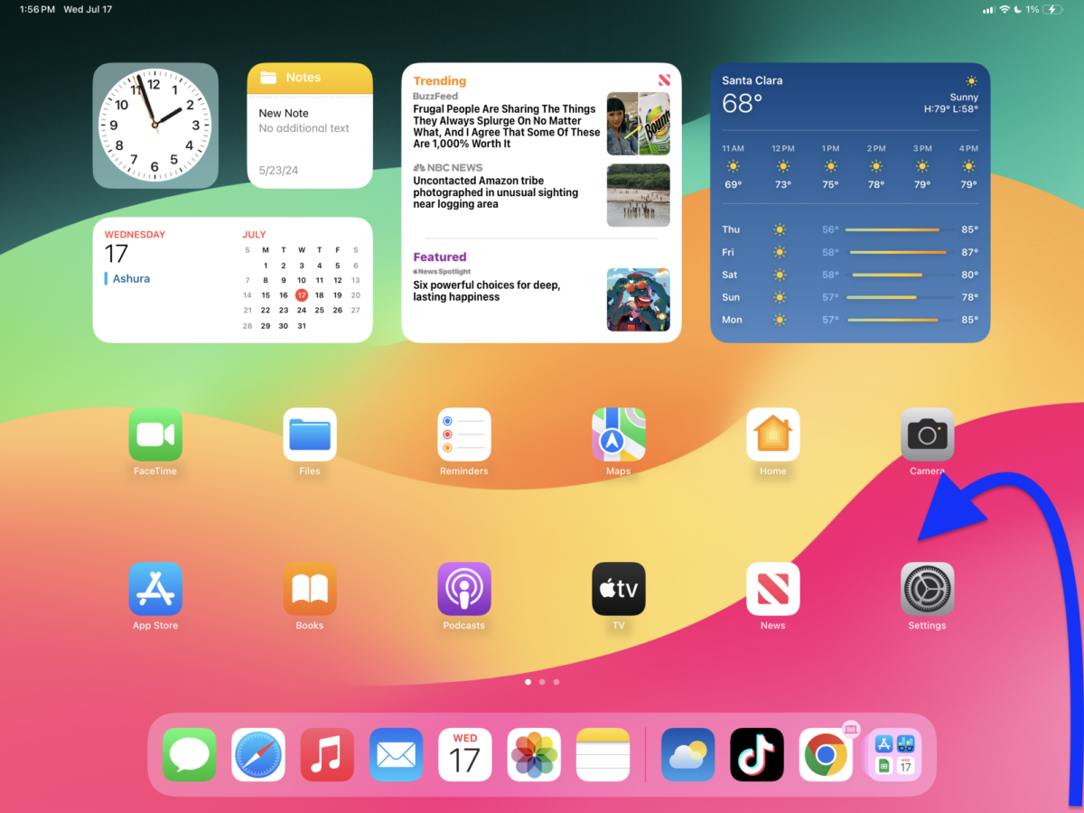 iPadOS on a 13-inch iPad Pro