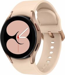 the samsung galaxy watch 4 in a pink color on a white background