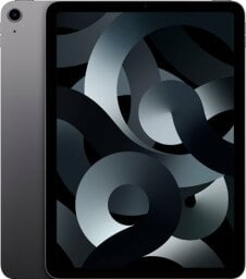 Space Gray Apple iPad Air with gray swirl screensaver