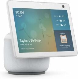 white echo show 10 against white background