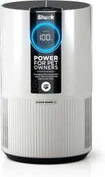 White Shark air purifier with "100" in blue circle on screen