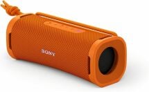 an orange sony ULT field 1 portable Bluetooth speaker 