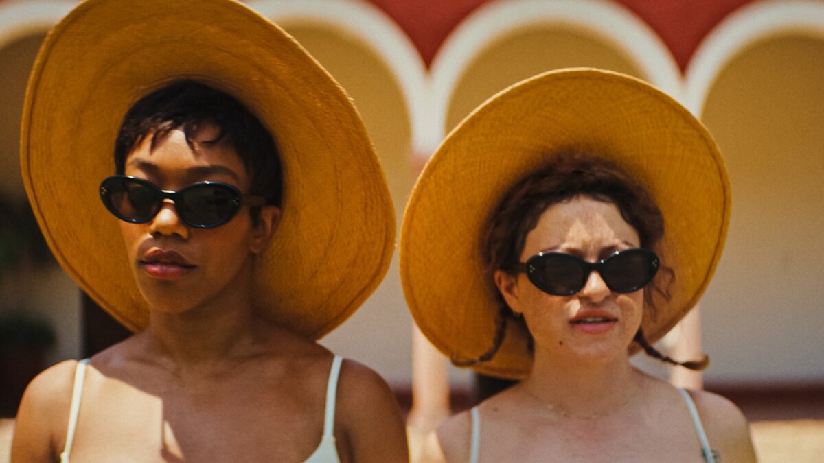 Naomi Ackie stars as Frida and Alia Shawkat as Jess in director Zoë Kravitz’s "Blink Twice."