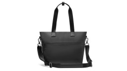 July's Carry All tote bag. A black bag with a shoulder strap as well as two handles.