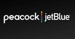 Peacock and JetBlue logos side by side