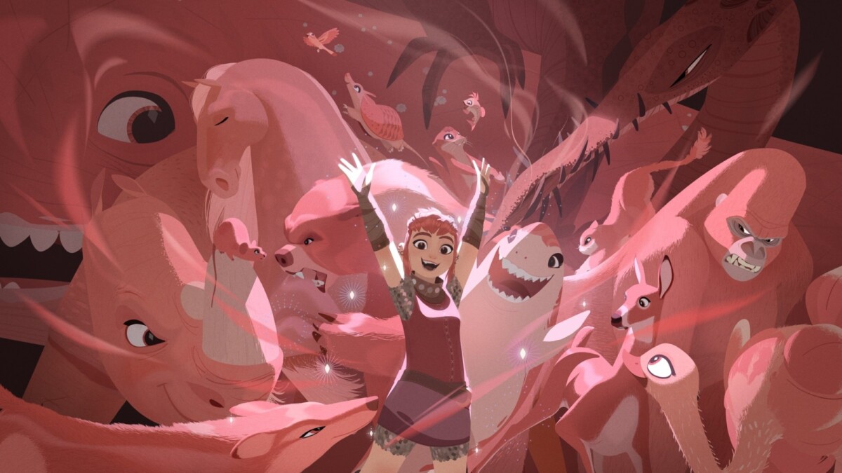 Nimona (Chloë Grace Moretz) shifting shapes.