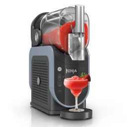 ninja slushi machine with red frozen drink