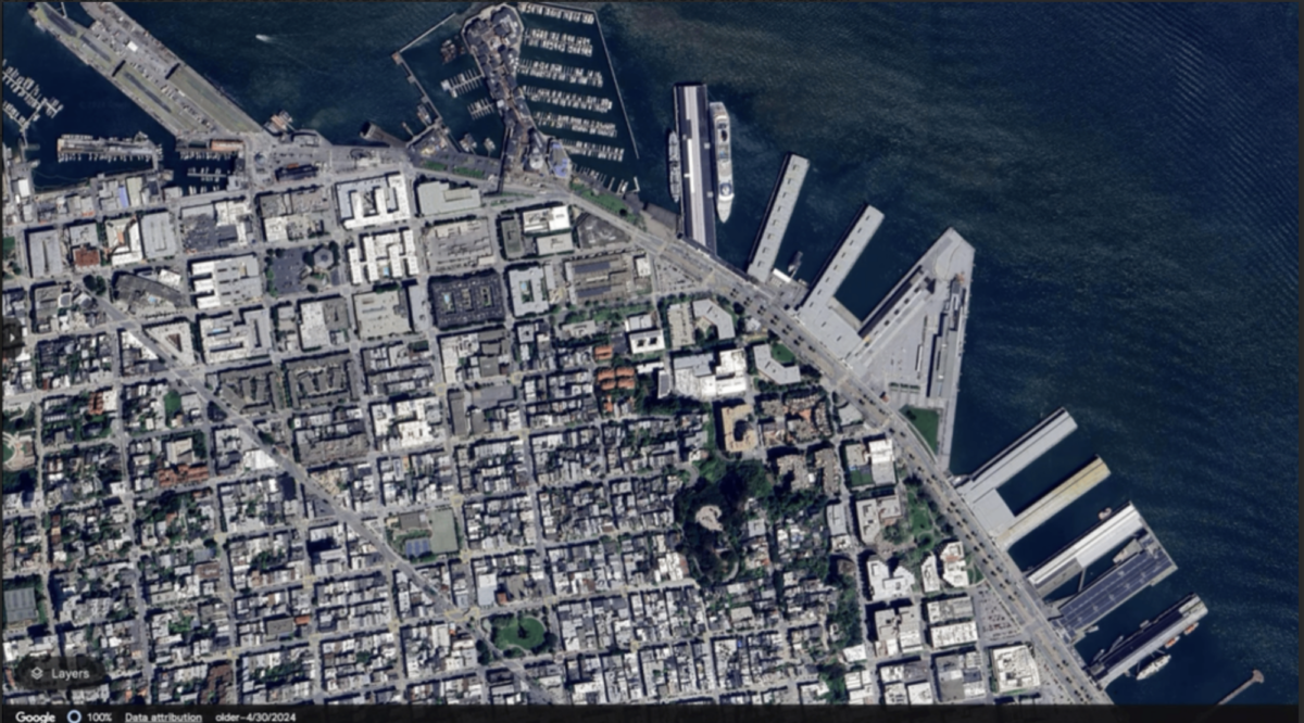 Google Earth San Francisco snapshot in 2024