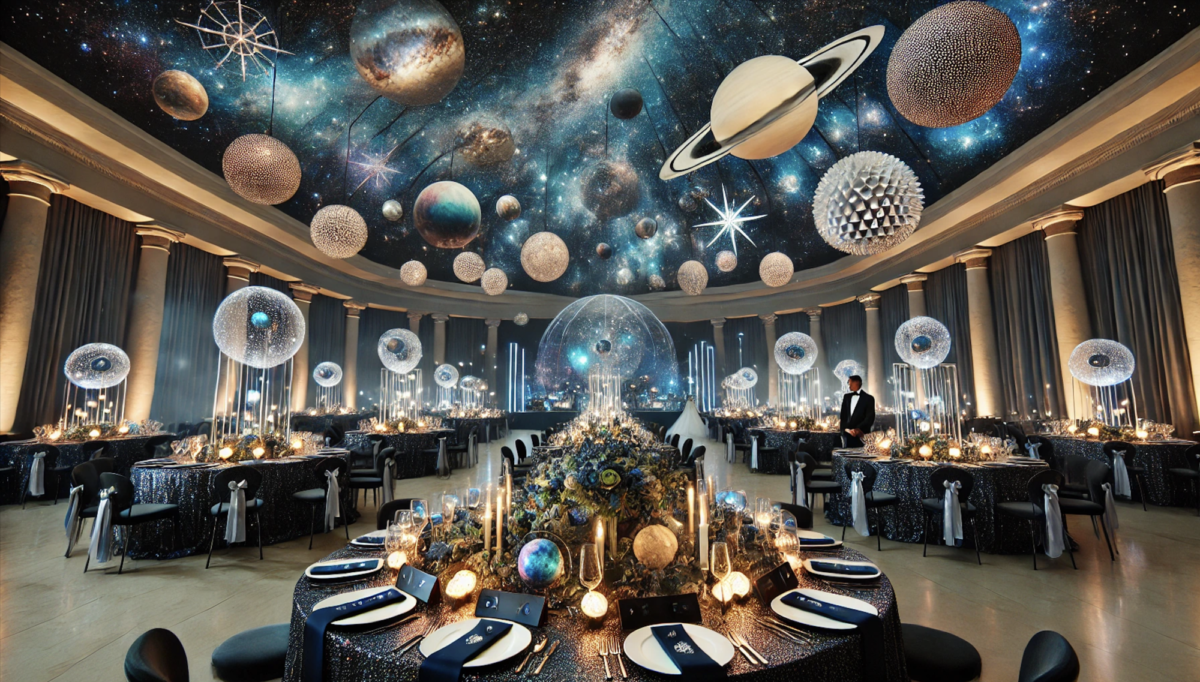 ChatGPT's interpretation of a tech-focused, galaxy-themed wedding