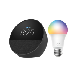 Echo Spot with TP-Link Tapo Smart Color Bulb 