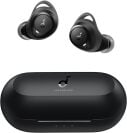 a pair of soundcore earbuds and included case