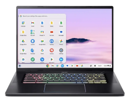 the Acer Chromebook Plus 516 GE with RGB lit up keyboard