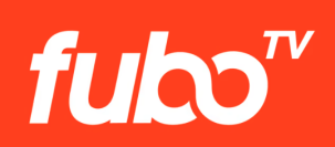 FuboTV logo with white font on orange background