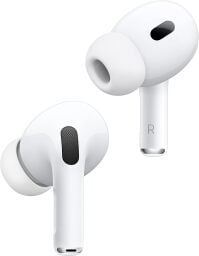 A pair of Apple AirPod Pro earbuds