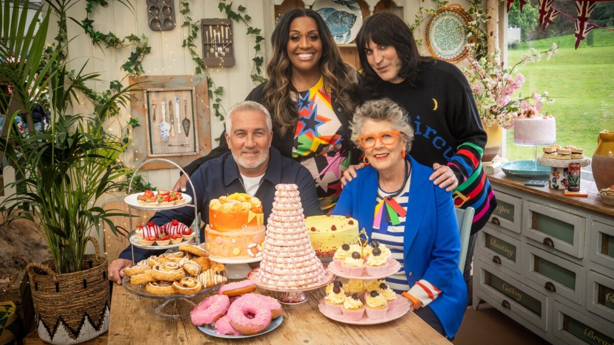 Paul, Prue, Noel and Alison on "The Great British Baking Show."