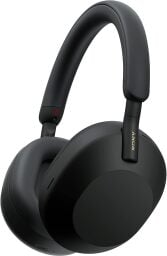 black sony wh1000xm5 headphones on a white background