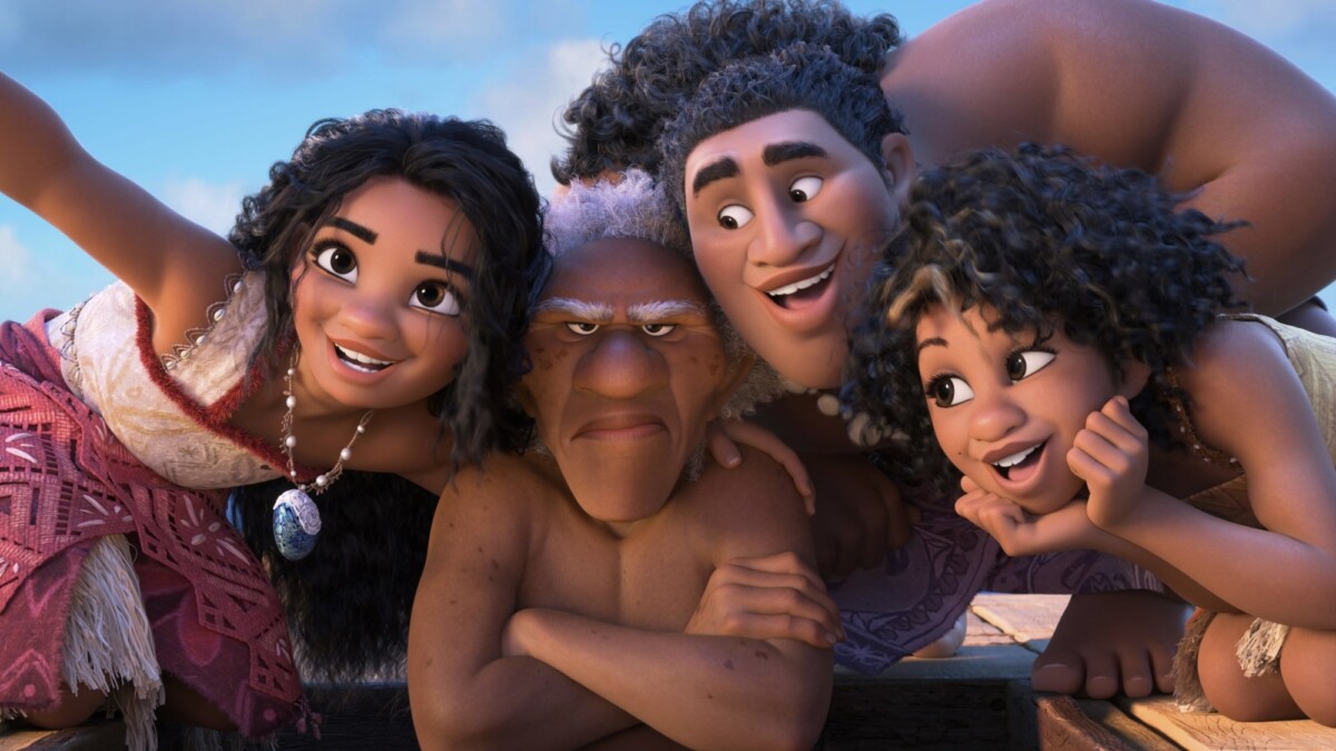 Moana, Kele, Moni, and Loto in "Moana 2."