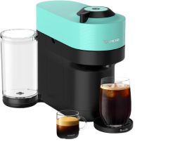 a mint-colored nespresso machine