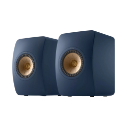 KEF LS50 Meta bookshelf speakers on a white background