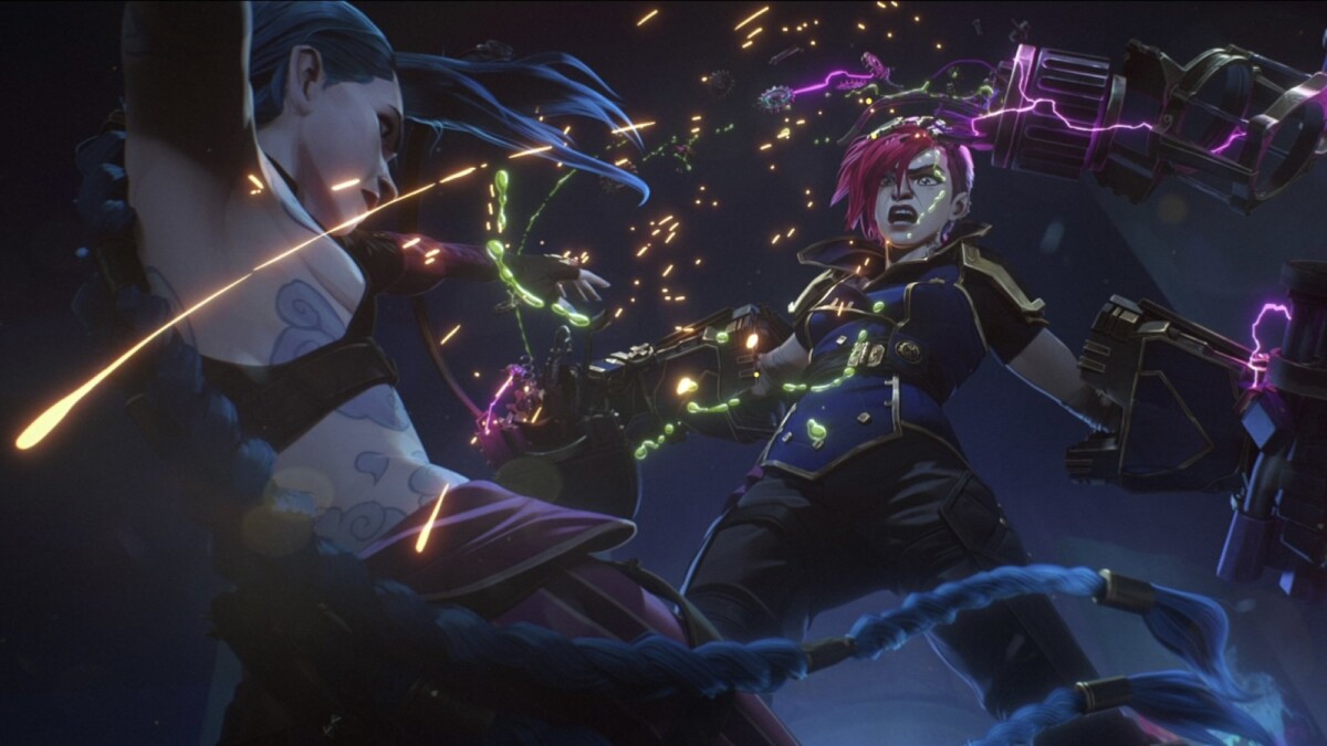 Jinx and Vi battle it out in "Arcane" Season 2.