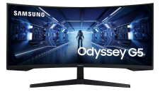 the Samsung 34-inch Odyssey G55T WQHD Curved Gaming Monitor