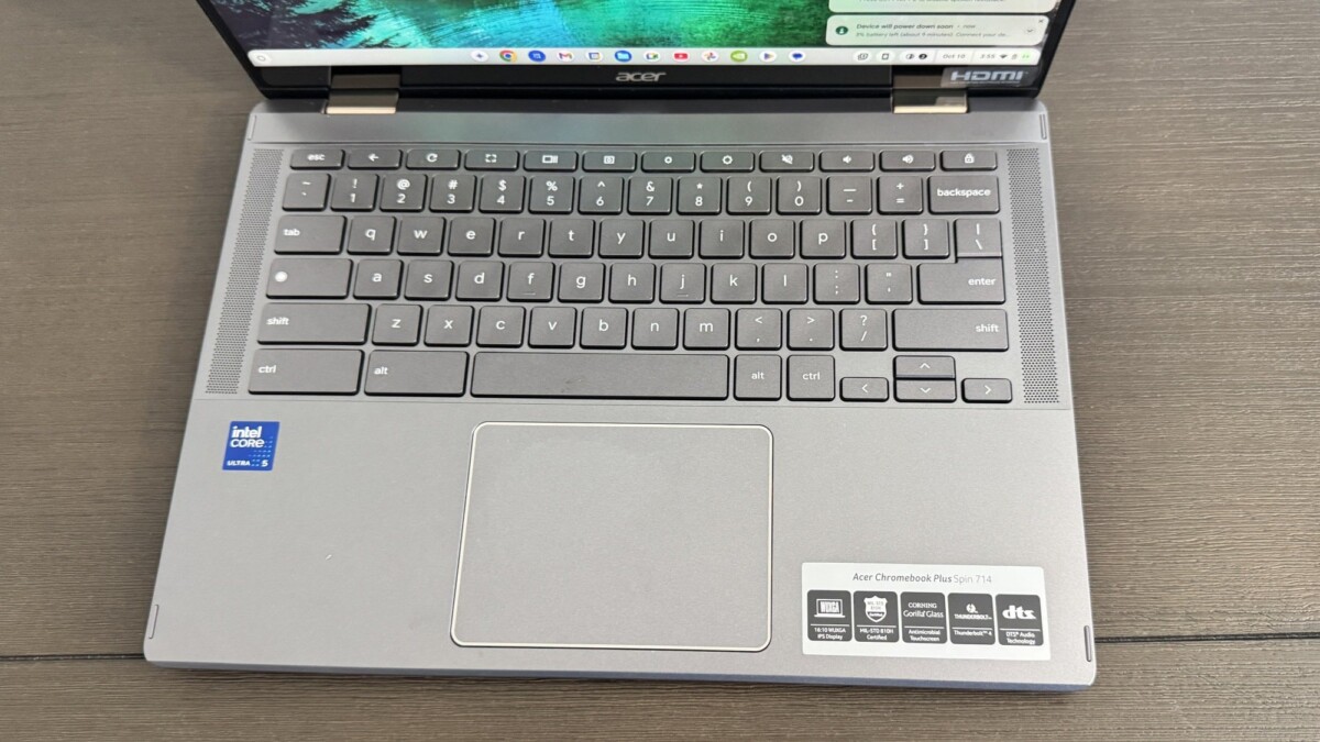 Acer Chromebook Plus Spin 714 keyboard