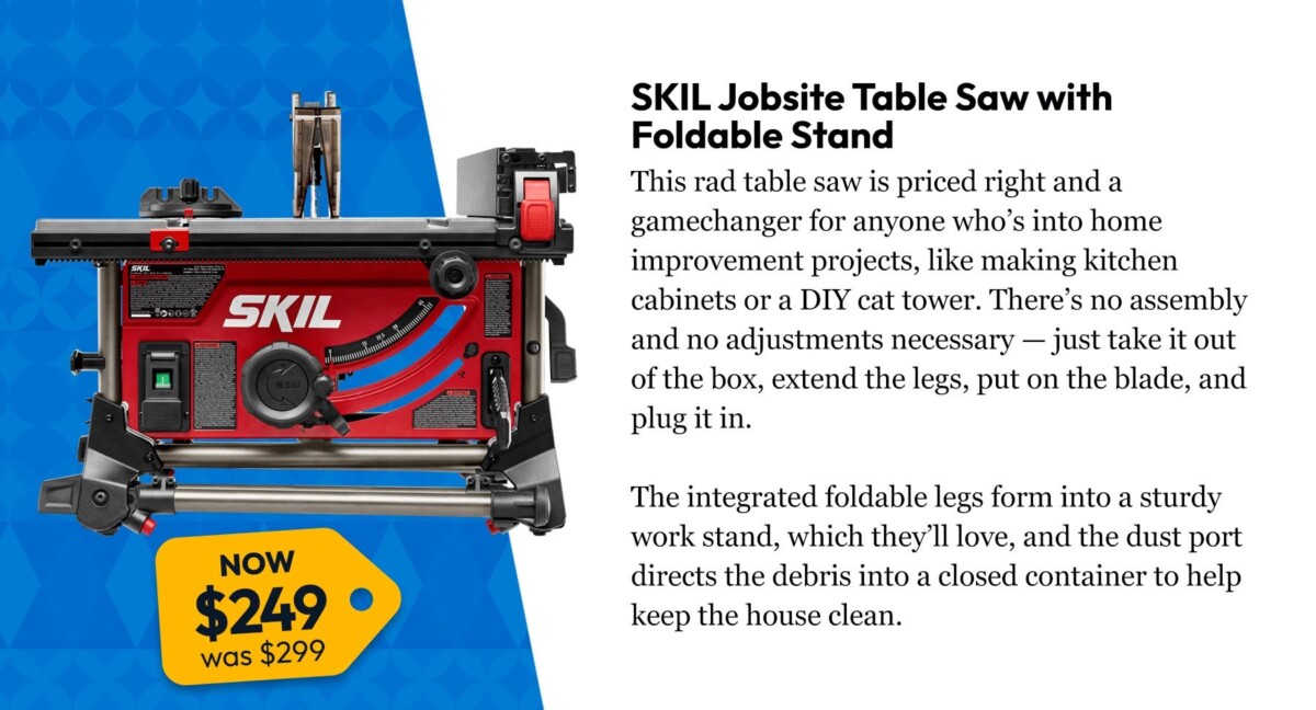 SKIL Jobsite Table Saw with Foldable Stand