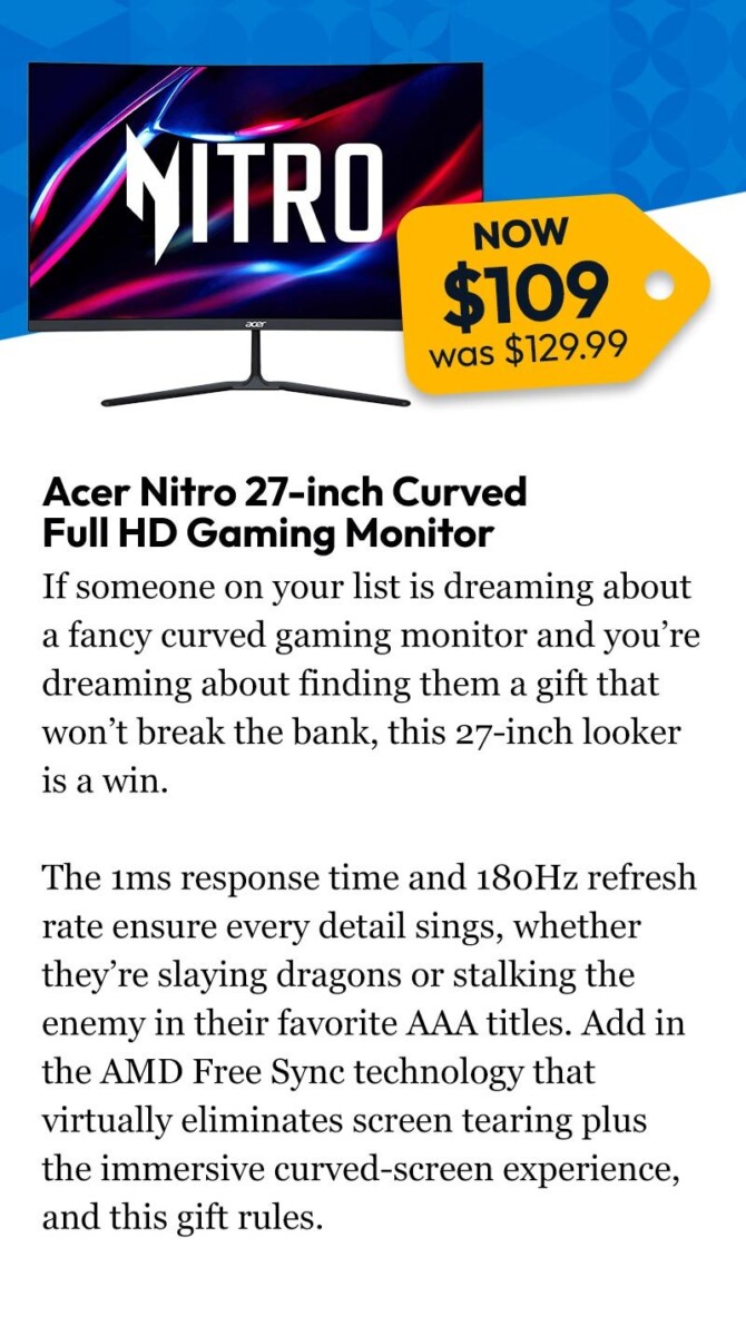 Acer Nitro 27-inch Curved Full HD Gaming Monitor