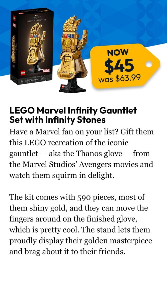 LEGO Marvel Infinity Gauntlet Set with Infinity Stones