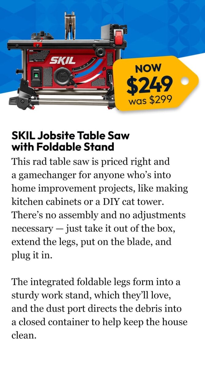 SKIL Jobsite Table Saw with Foldable Stand