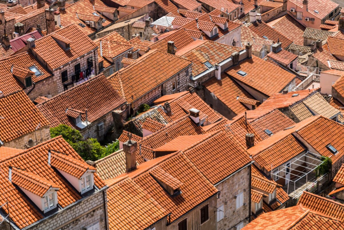 Old stone homes in Dubrovnik, Croatia.