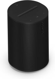 a black sonos era 100 speaker on a white background