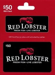 $ 50 red lobster gift card on a white background