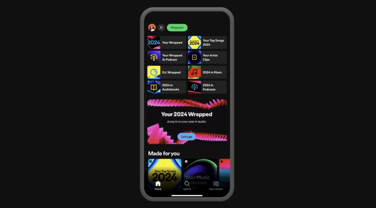 A phone screen with the Spotify app opened to Wrapped content