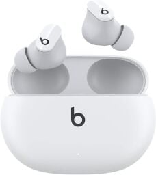 White Beats Studio Buds appear on a white background.