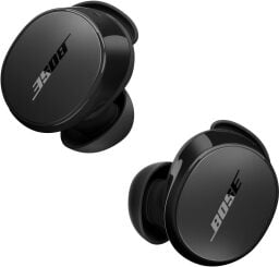 black bose quietcomfort earbuds on a white background