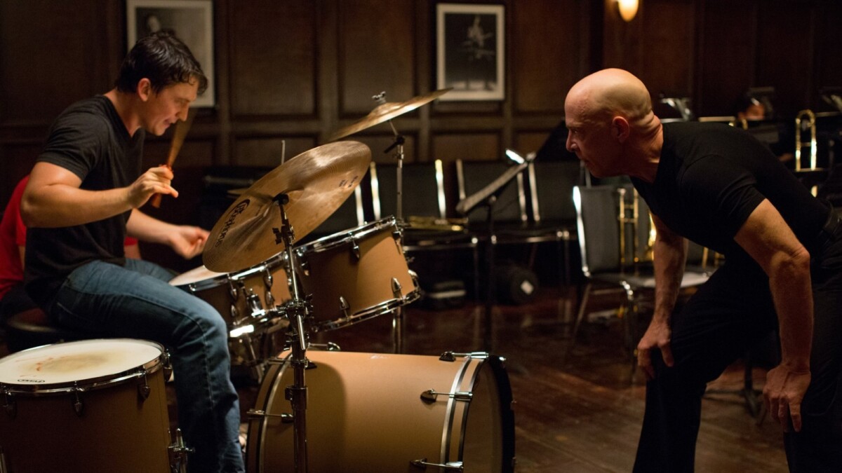 Miles Teller and J.K. Simmons in "Whiplash."