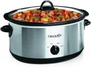 Crock-pot manual slow cooker with stew inside