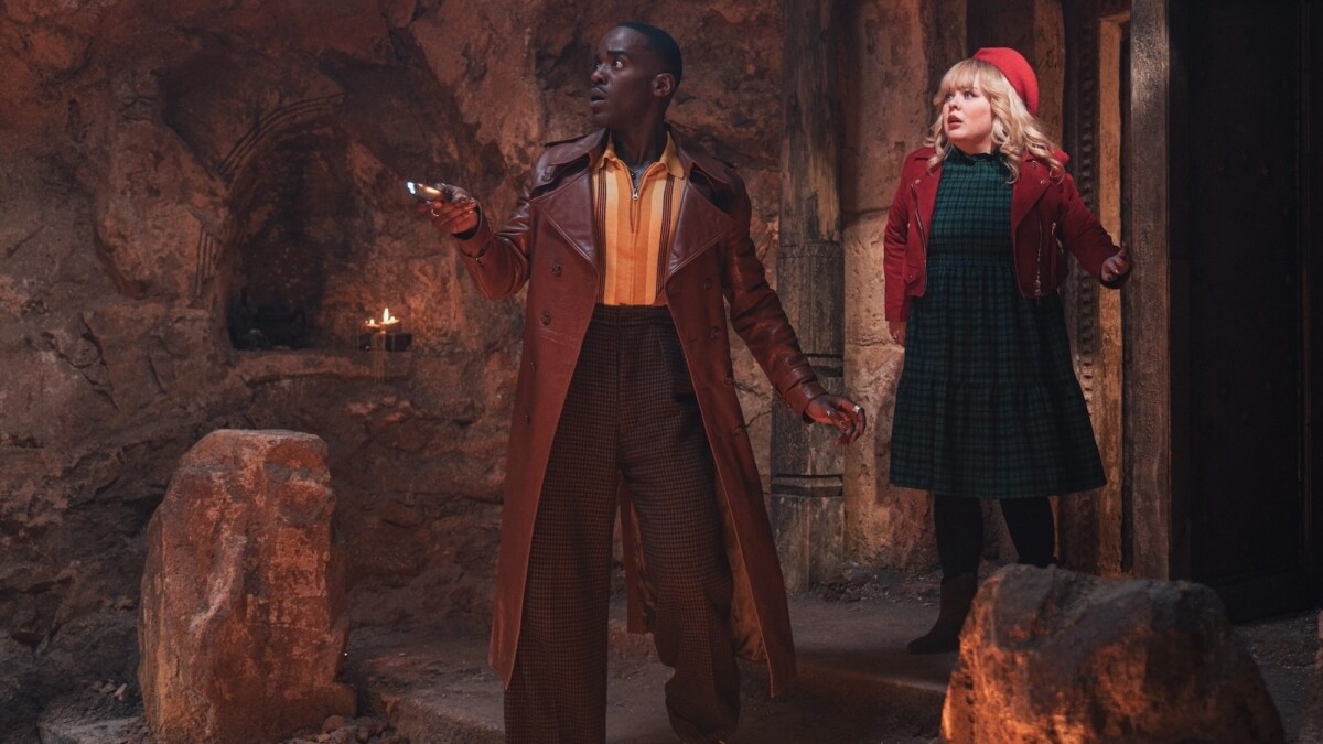 Ncuti Gatwa and Nicola Coughlan meet and part in "Doctor Who: Joy to the World." 