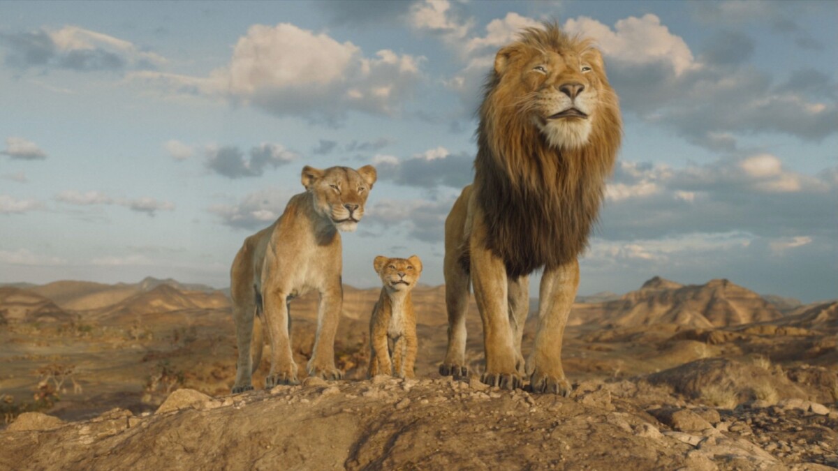 Afia (voiced Anika Noni Rose), Young Mufasa (voiced by Braelyn Rankins) and Masego (voiced by Keith David) in Disney’s MUFASA: THE LION KING. 