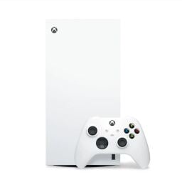 An Xbox Series X All-Digital appears on a white background with its controller. 