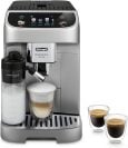 De'Longhi Magnifica Plus Espresso Machine with espresso cups and milk frother