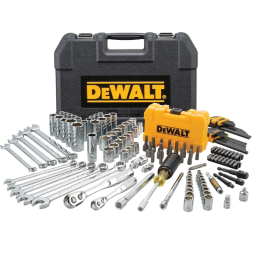 Dewalt 142-Piece Tool Kit and Socket Set on white background