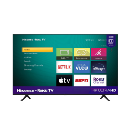 Hisense 58-inch Class 4K UHD Roku Smart TV R6 Series on a white background